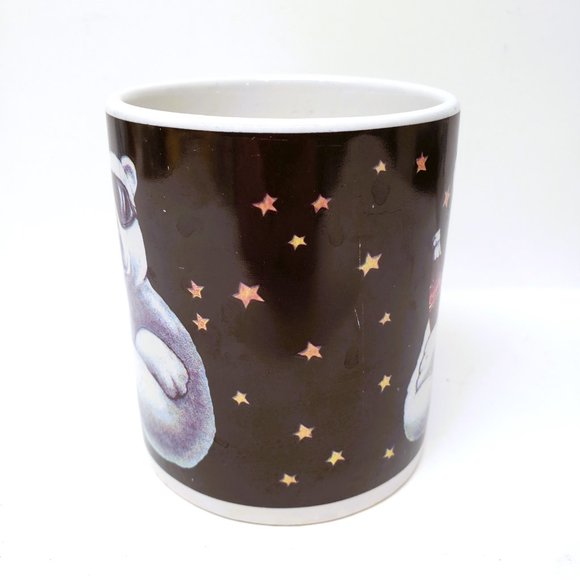 1997 Coca-Cola Mug Polar Bear Sunglasses Christmas Stars Gibson Vintage - Picture 2 of 9